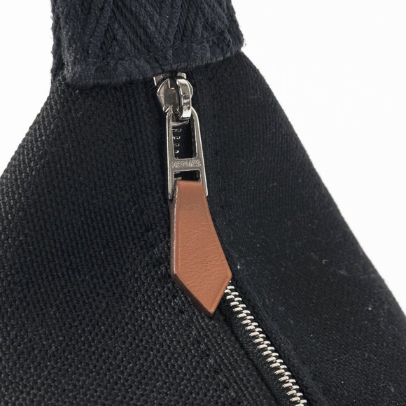 Hermes Bride-a-Brac Small Model Noir Canvas & Bleu Nuit Chevron Strap Case - Picture 10 of 14
